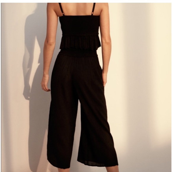 Aritzia Wilfred La Boheme Linen Wide Leg Pants Black Size Medium - Picture 4 of 13